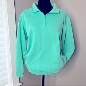Pink Victorias Secret mint green 1/4 zip sweatshirt with pockets size small